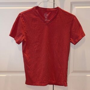 J. Crew Men's Red V-Neck Short Sleeve Tee